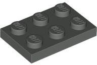 Plate 2 x 3 in Dark Gray