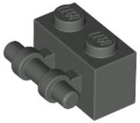 Brick Special 1 x 2 with Handle in Dark Gray