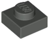 Plate 1 x 1 in Dark Gray