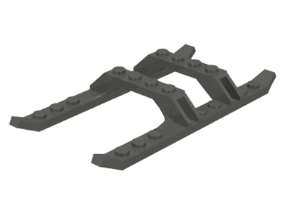 Helicopter Skid Rails 12 x 6 in Dark Gray
