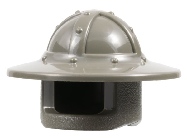Helmet with Chinstrap and Wide Brim in Dark Gray