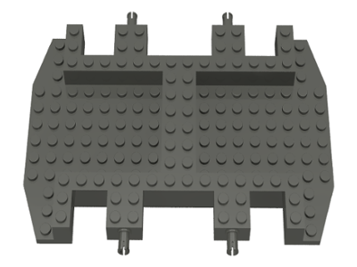 Vehicle Base 12 x 18 x 1 1/3, Recessed Surface, Cutouts, Wedged Front in Dark Gray
