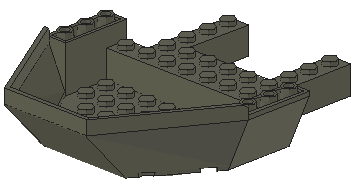 Brick Wedged, Sloped Inverted 12 x 10 x 2 2/3 Cockpit in Dark Gray