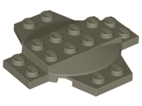 Plate Special 6 x 6 x 2/3 Cross with Dome in Dark Gray