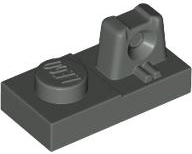 Hinge Plate 1 x 2 Locking with 1 Finger On Top in Dark Gray