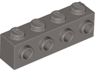 Brick Special 1 x 4 with 4 Studs on One Side in Dark Gray
