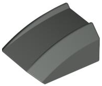 Brick Curved 2 x 2 with Lip, No Studs in Dark Gray
