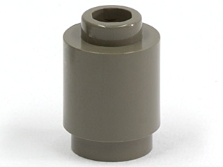 Brick Round 1 x 1 Open Stud in Dark Gray