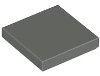 Tile 2 x 2 with Groove in Dark Gray