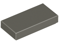 Tile 1 x 2 with Groove in Dark Gray