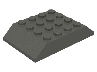 Brick Sloped 45° 6 x 4 Double [aka Train Roof] in Dark Gray