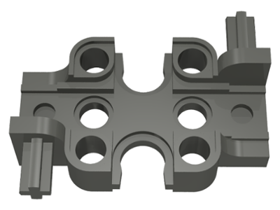 Technic Rectangular Gearbox Half in Dark Gray