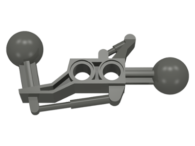 Large Figure Skeletal, Limb, Angular, 2 x 7 with 2 Ball Joints in Dark Gray