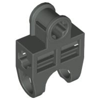 Technic Axle Connector 2 x 3 with Ball Socket, Open Sides in Dark Gray