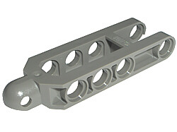 Technic Steering Arm 6.5 x 2 with Towball Socket Rounded, Chamfered in Dark Gray