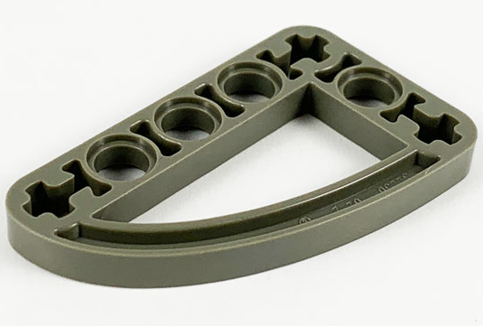 Technic Beam 3 x 5 L-Shape with Quarter Ellipse Thin in Dark Gray