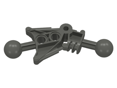 Large Figure Skeletal, Limb, Angular with 2 Ball Joints, and 2 Holes (Toa) in Dark Gray