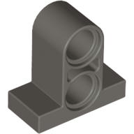 Technic Pin Connector Plate 1 x 2 x 1 2/3 [Two Holes On Top] in Dark Gray