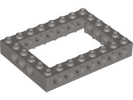 Technic Brick 6 x 8 with 4 x 6 Opening in Dark Gray