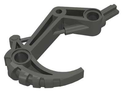 Large Figure Weapon, Claw Hook with Axle in Dark Gray