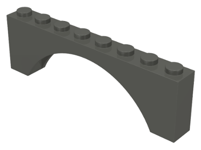 Brick Arch 1 x 8 x 2 in Dark Gray