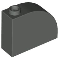 Brick Curved 1 x 3 x 2 in Dark Gray