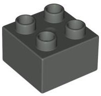 Duplo Brick 2 x 2 in Dark Gray