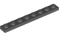 Plate 1 x 8 in Dark Gray
