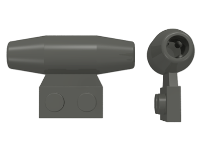 Engine - Smooth, Small 1 x 2 Side Plate [With Axle Holders] in Dark Gray