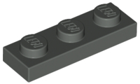 Plate 1 x 3 in Dark Gray