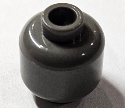 Minifig Head [Plain] [Hollow Stud] in Dark Gray
