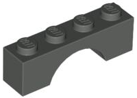 Brick Arch 1 x 4 in Dark Gray