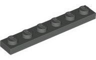 Plate 1 x 6 in Dark Gray