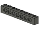 Technic Brick 1 x 8 [7 Pin Holes] in Dark Gray
