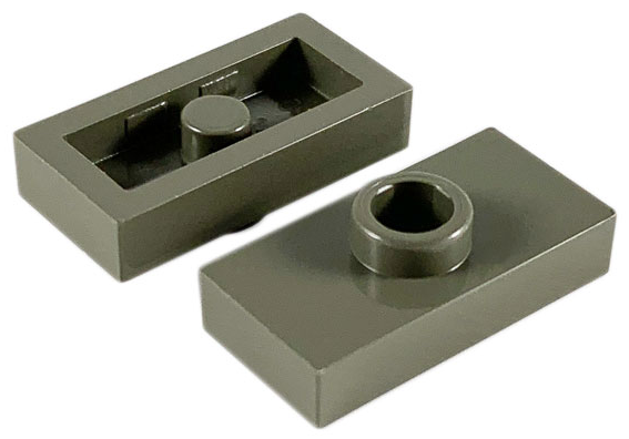 Plate Special 1 x 2 with 1 Stud without Groove (Jumper) in Dark Gray