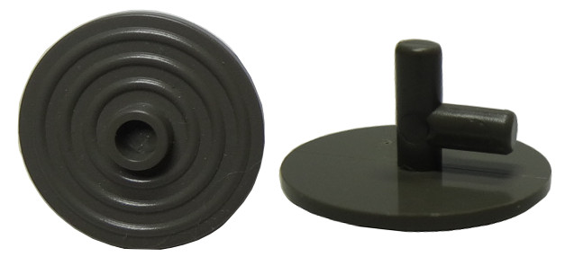 Shield Round with Stud in Dark Gray