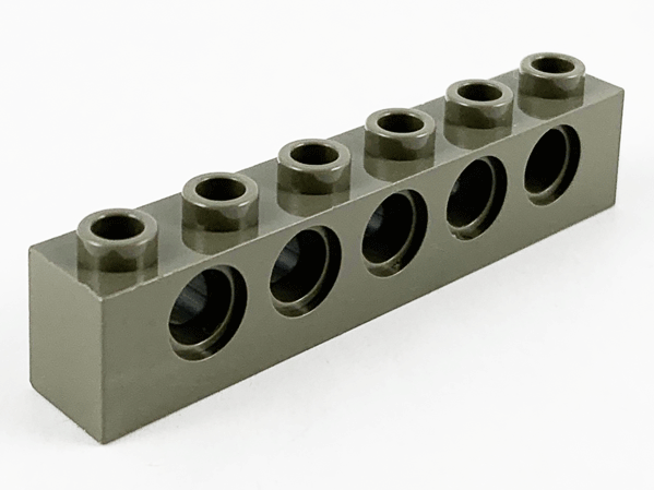 Technic Brick 1 x 6 [5 Pin Holes] in Dark Gray