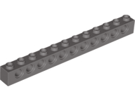 Technic Brick 1 x 12 [11 Pin Holes] in Dark Gray