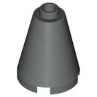 Cone 2 x 2 x 2, Open Stud in Dark Gray