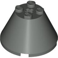 Cone 4 x 4 x 2, Axle Hole [Plain] in Dark Gray