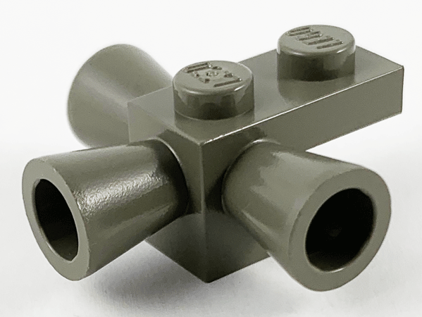 Brick Special 1 x 1 with 3 Speakers / Loudspeakers / Space Positioning Rockets in Dark Gray