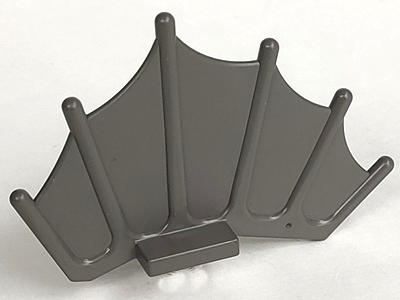 Animal Body Part, Dinosaur, Back Sail 8 x 2 x 5 in Dark Gray