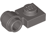 Plate Special 1 x 1 with Clip Light, Bar Hole [Thick Ring] in Dark Gray