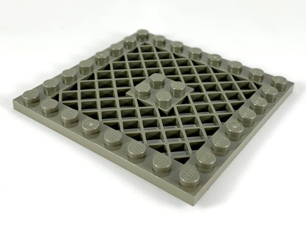 Plate Special 8 x 8 with Grille [No Hole in Center] in Dark Gray