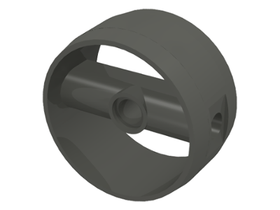 Technic Cylinder 4 x 4 with Pin Holes and Centre Bar, Closed Sides on Bar in Dark Gray