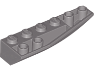 Brick Wedged, Curved Inverted 6 x 2 Right in Dark Gray