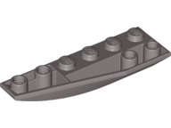 Brick Wedged, Curved Inverted 6 x 2 Left in Dark Gray