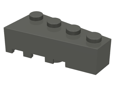 Brick Wedged, Angled 4 x 2 Right in Dark Gray
