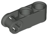 Technic Axle and Pin Connector Perpendicular 3L with 2 Pin Holes in Dark Gray