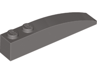 Brick Curved 6 x 1 in Dark Gray